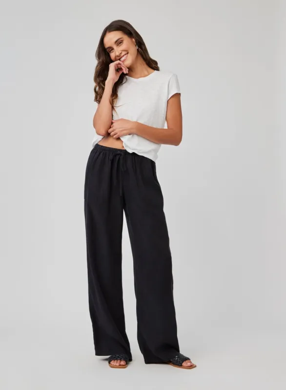 Kylie Wide Leg with Drawstring - Black sold by Bella Dahl