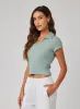 Collared Crop Top - Clean Sage sold by Bella Dahl