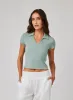 Collared Crop Top - Clean Sage sold by Bella Dahl