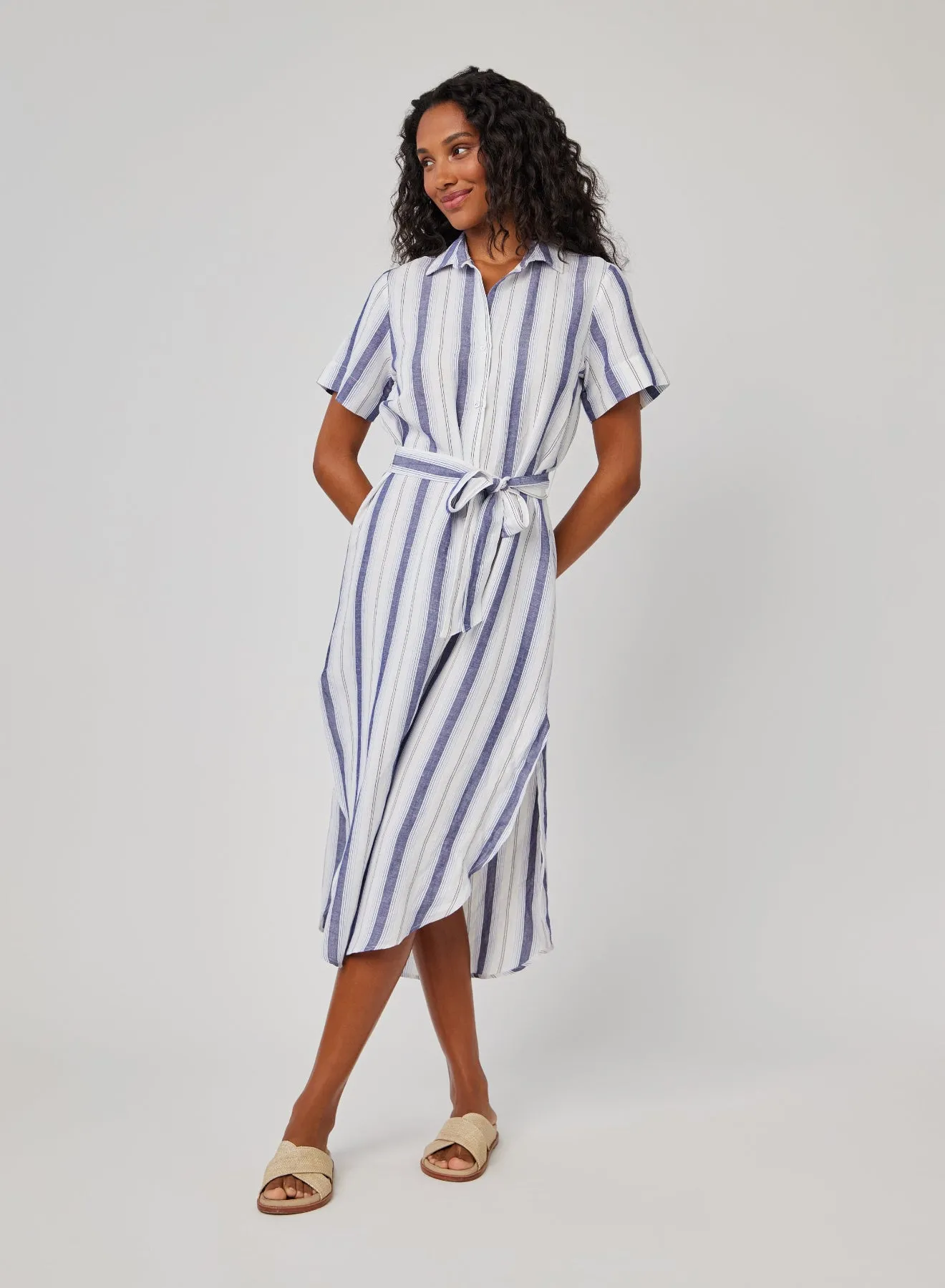 Rounded Hem Maxi Skirt Dress - Coastal Ombre Stripe sold by Bella Dahl