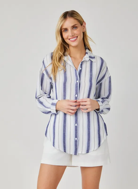 Long Sleeve Button Down - Coastal Ombre Stripe sold by Bella Dahl