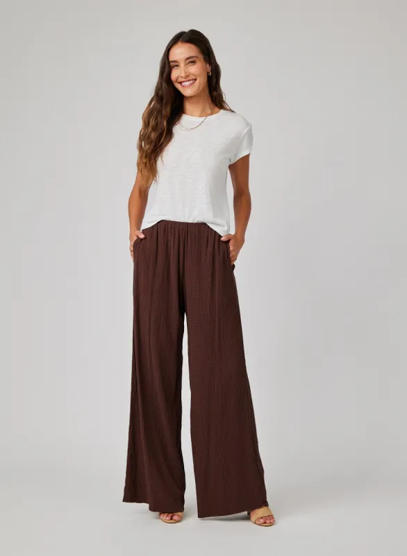 Clean Wide Leg Pant - Chicory Brown sold by Bella Dahl