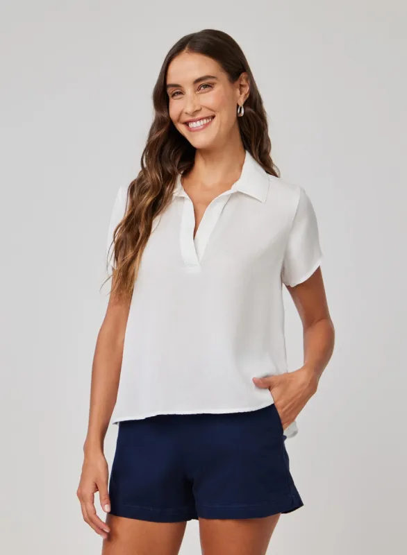 Short Sleeve Pullover - White sold by Bella Dahl