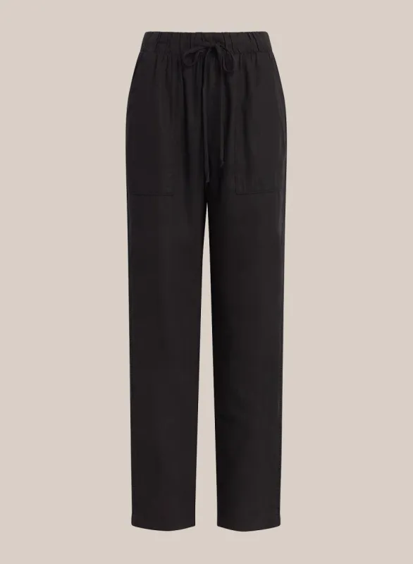 Side Ladder Trim Pocket Trouser - Black sold by Bella Dahl