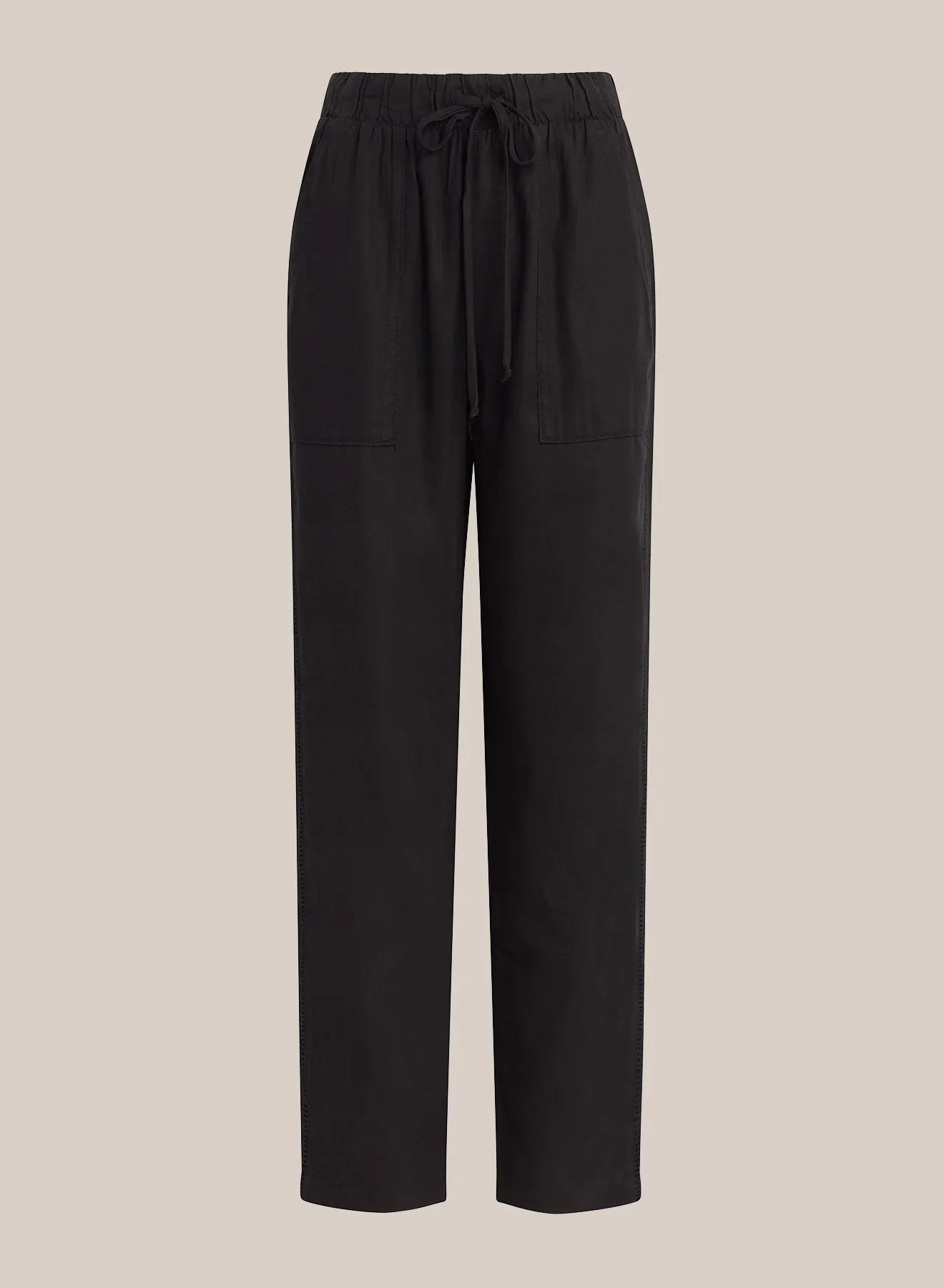 Side Ladder Trim Pocket Trouser - Black sold by Bella Dahl
