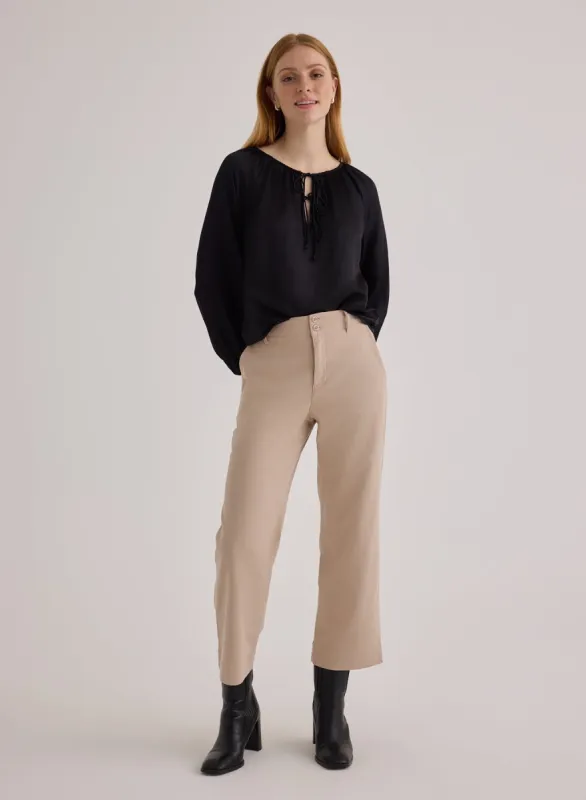 Saige Wide Leg Crop - Light Khaki sold by Bella Dahl