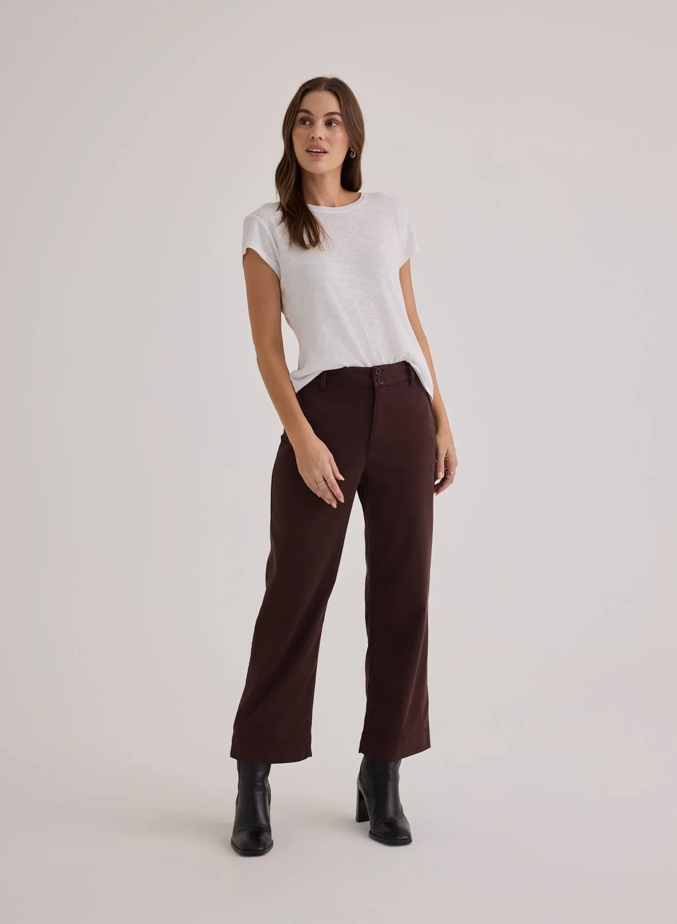 Saige Wide Leg Crop - Deep Espresso sold by Bella Dahl