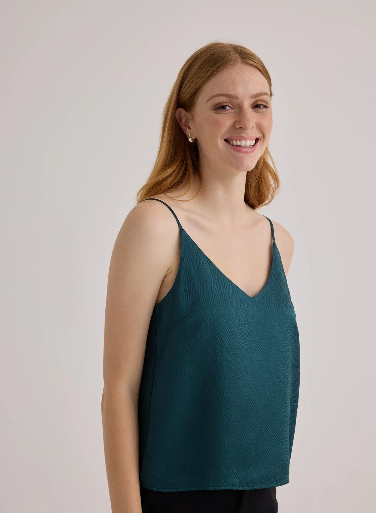 V-Neck Cami - Marine Teal sold by Bella Dahl product image thumbnail 3