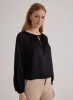 Tie Neck Raglan Top - Black sold by Bella Dahl