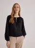 Tie Neck Raglan Top - Black sold by Bella Dahl