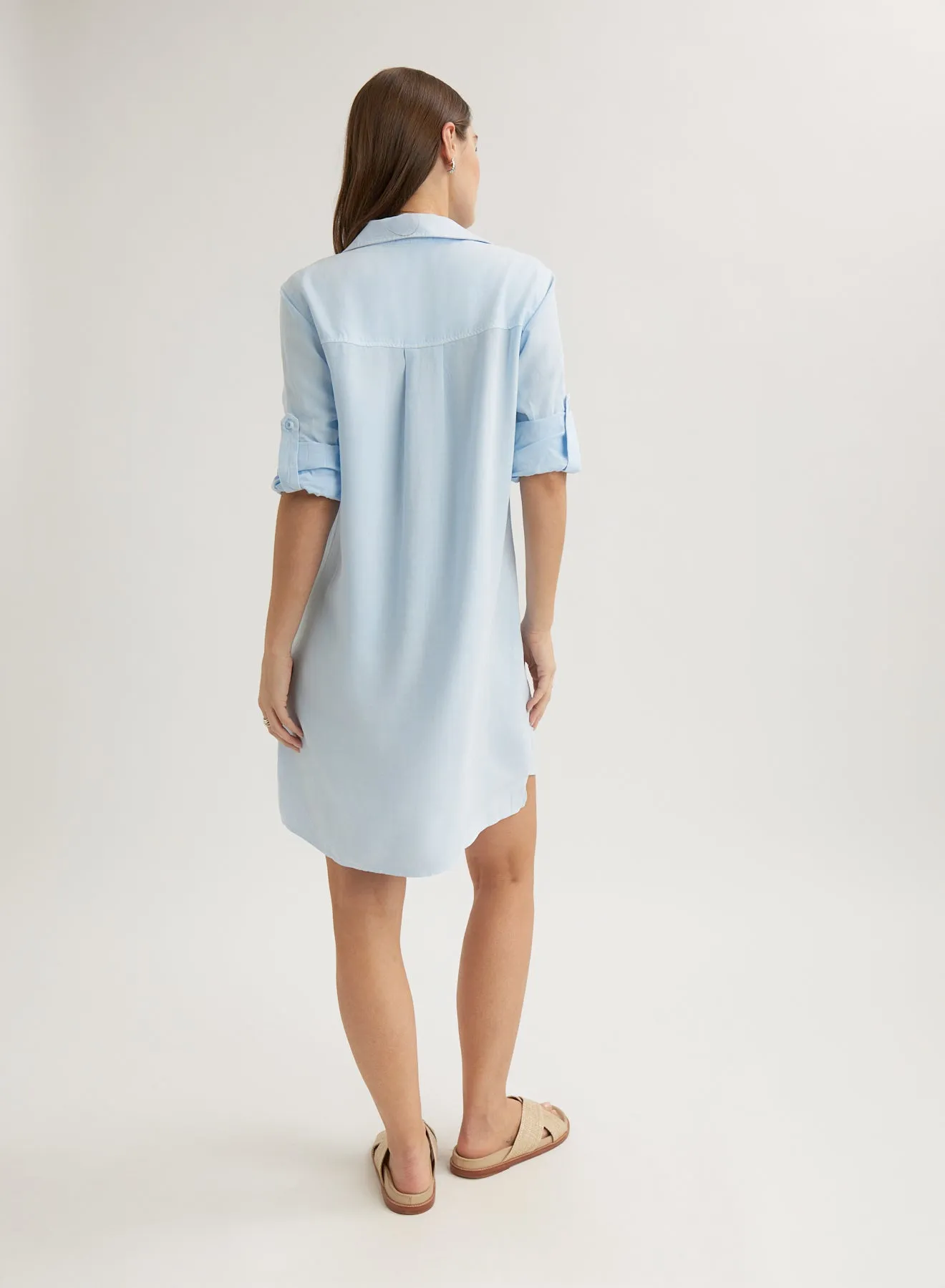 Long Sleeve A Line Shirt Dress - Clear Water sold by Bella Dahl product image thumbnail 2