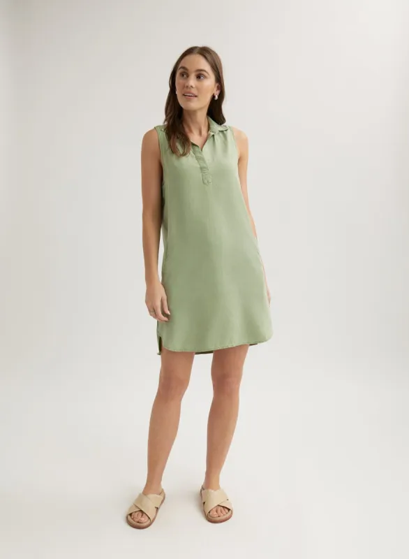 Sleeveless A Line Dress - Olive Grove sold by Bella Dahl