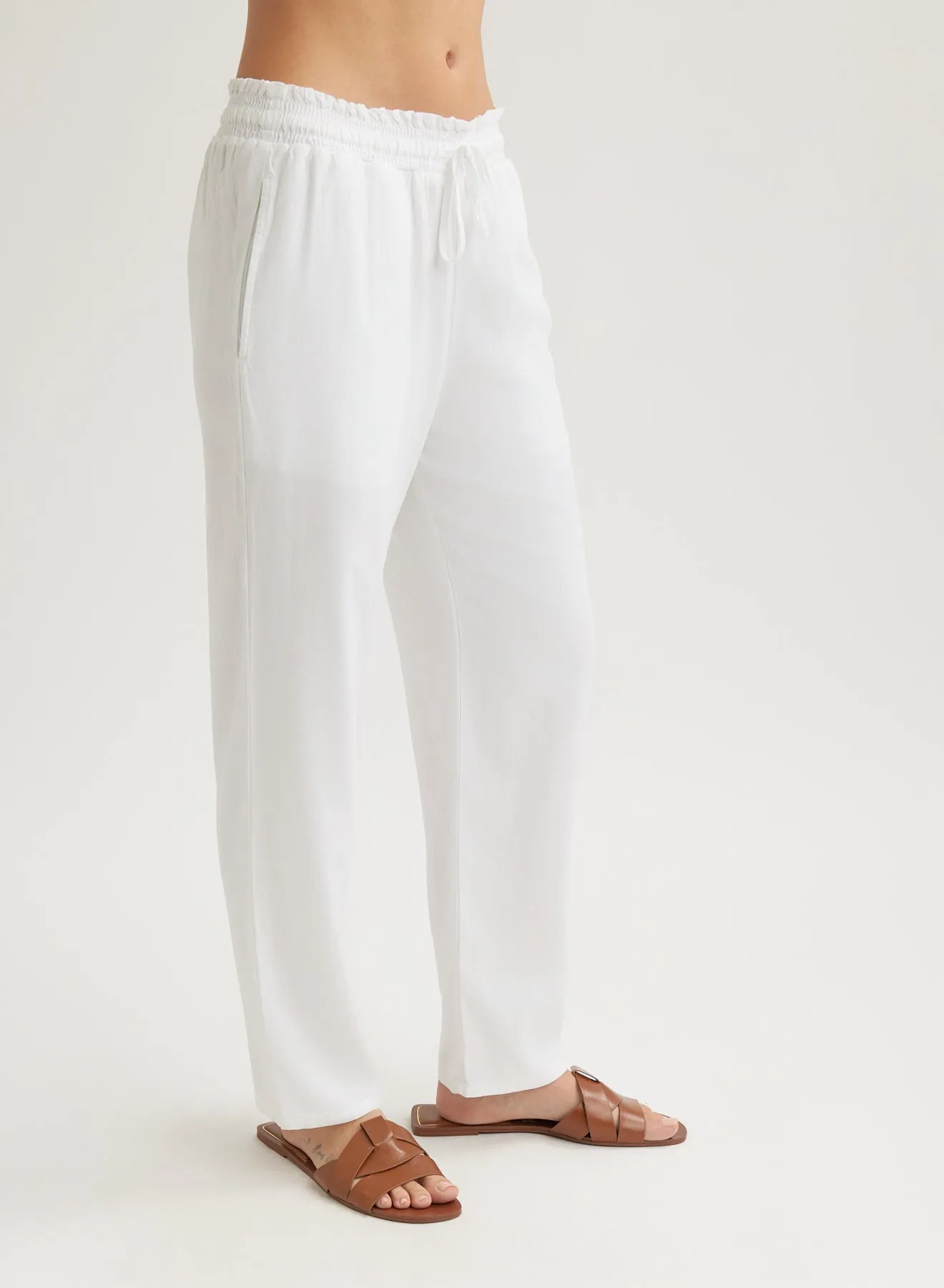 Smocked Waist Trousers - White sold by Bella Dahl product image thumbnail 3