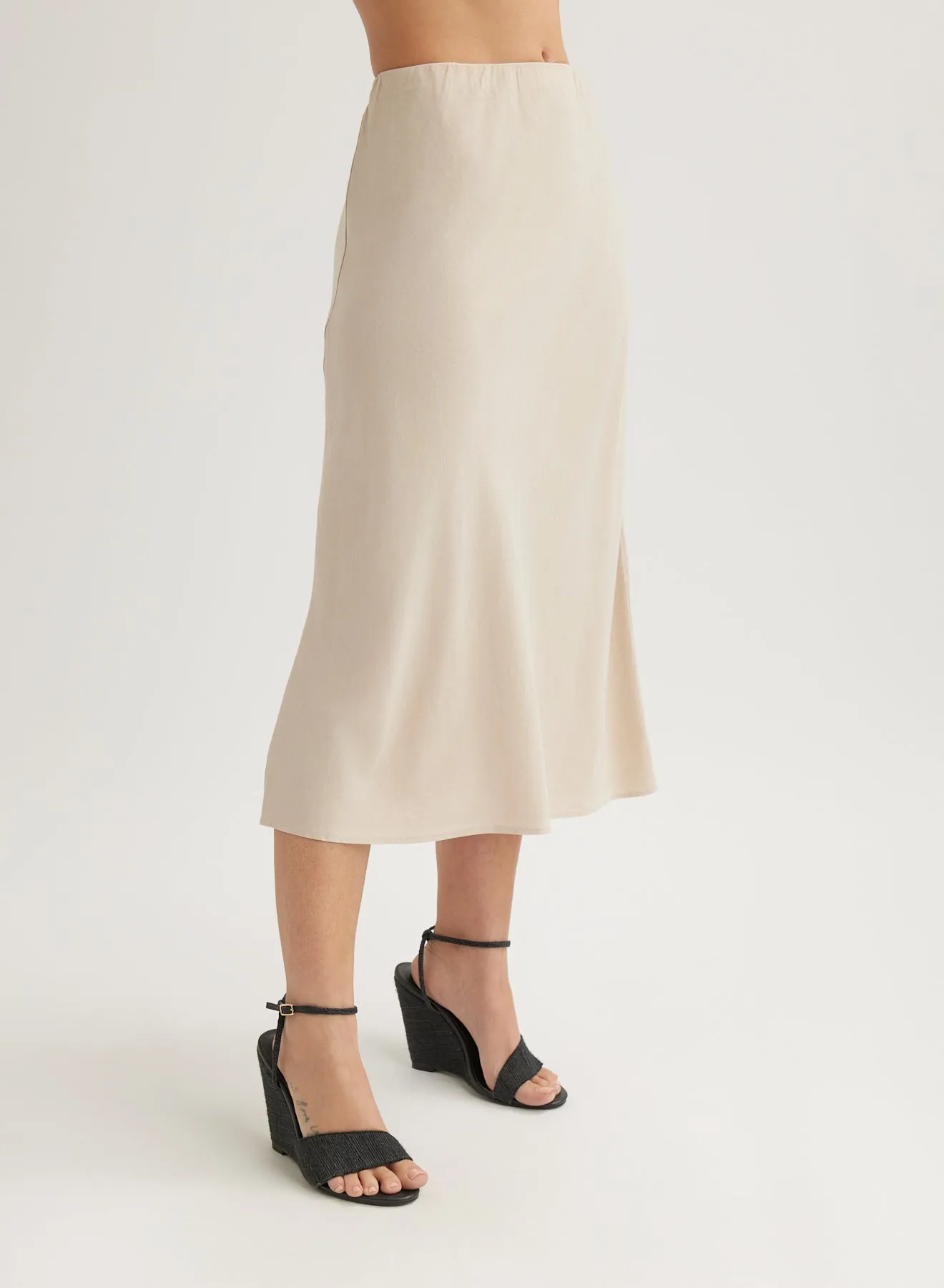 Bias Midi Skirt - Linen Sand sold by Bella Dahl product image thumbnail 3