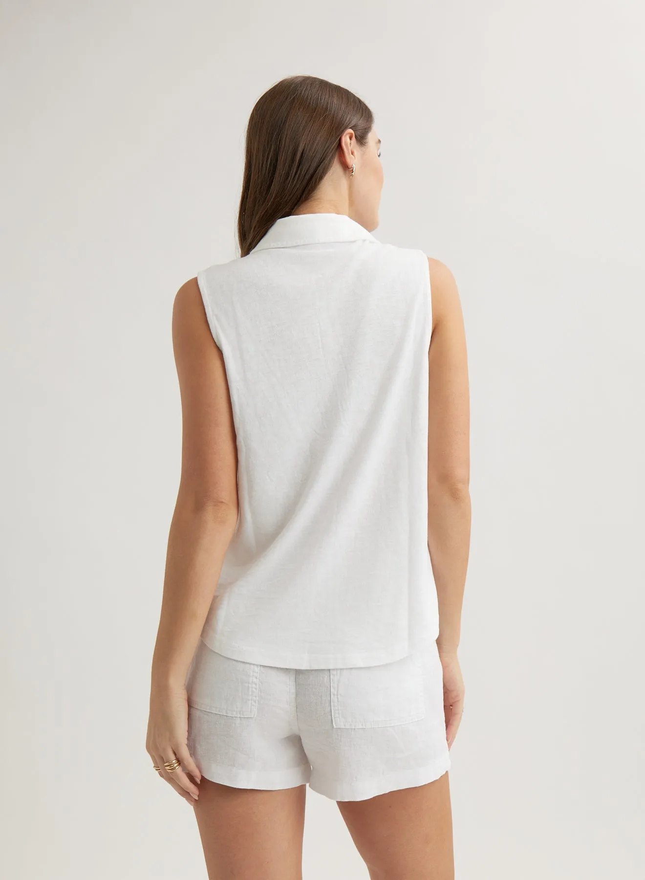 Sleeveless Button Front Top - White sold by Bella Dahl product image thumbnail 3