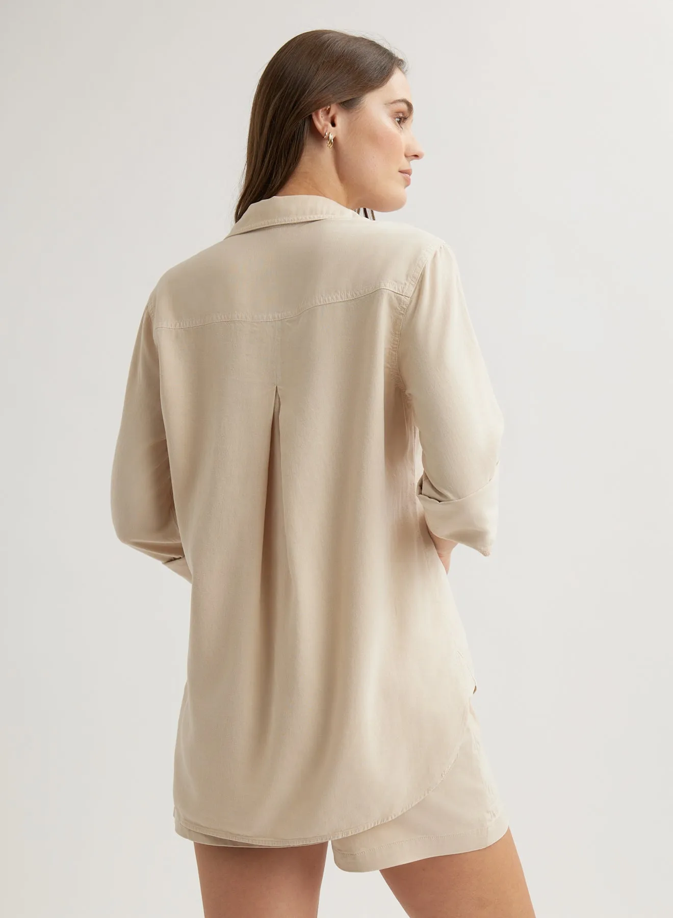 Shirt Tail Button Down - Linen Sand sold by Bella Dahl product image thumbnail 3