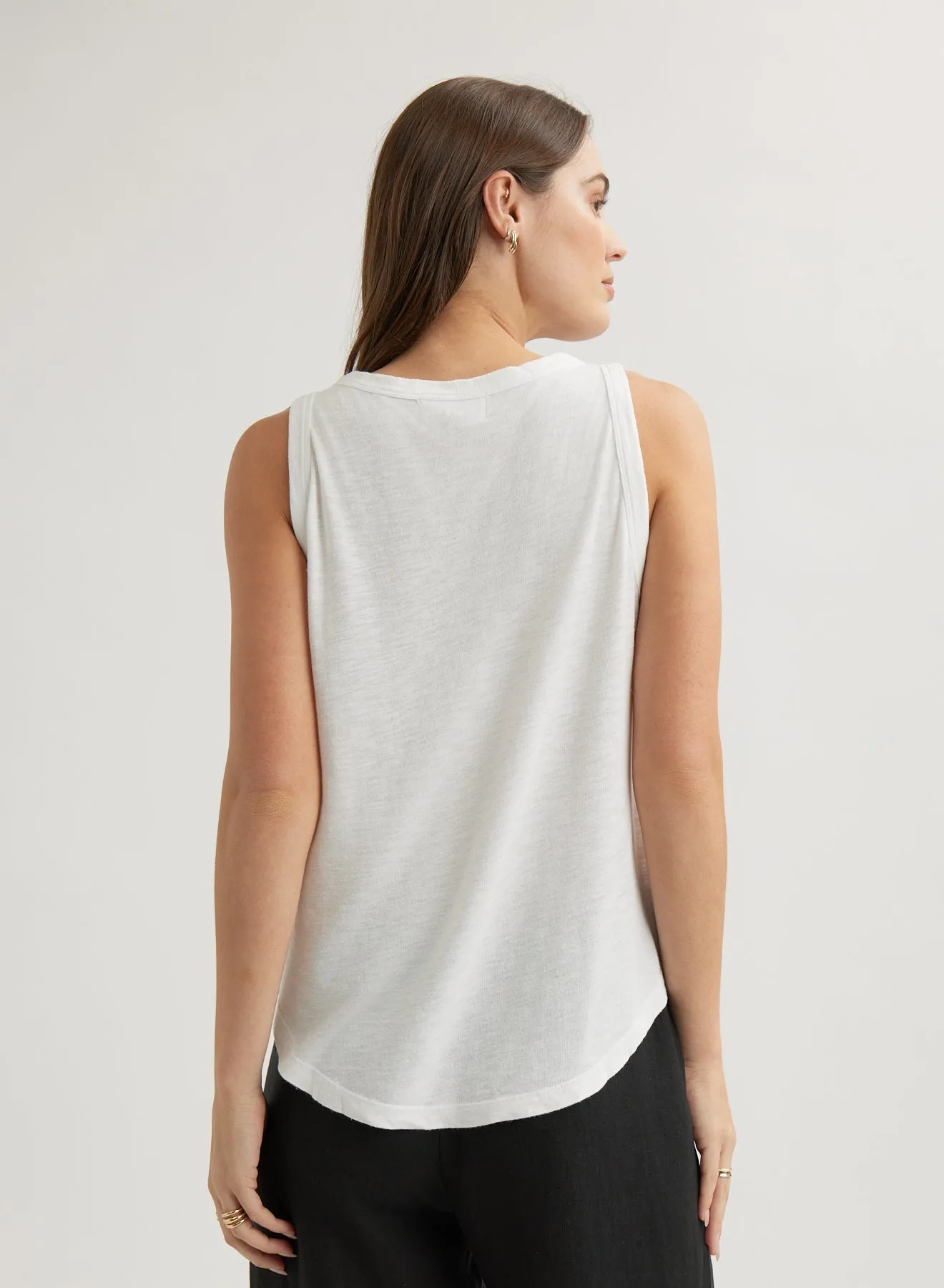 Scoop Neck Tank Top - White sold by Bella Dahl product image thumbnail 4