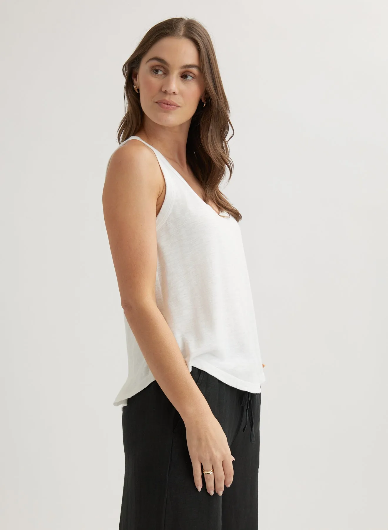 Scoop Neck Tank Top - White sold by Bella Dahl product image thumbnail 3