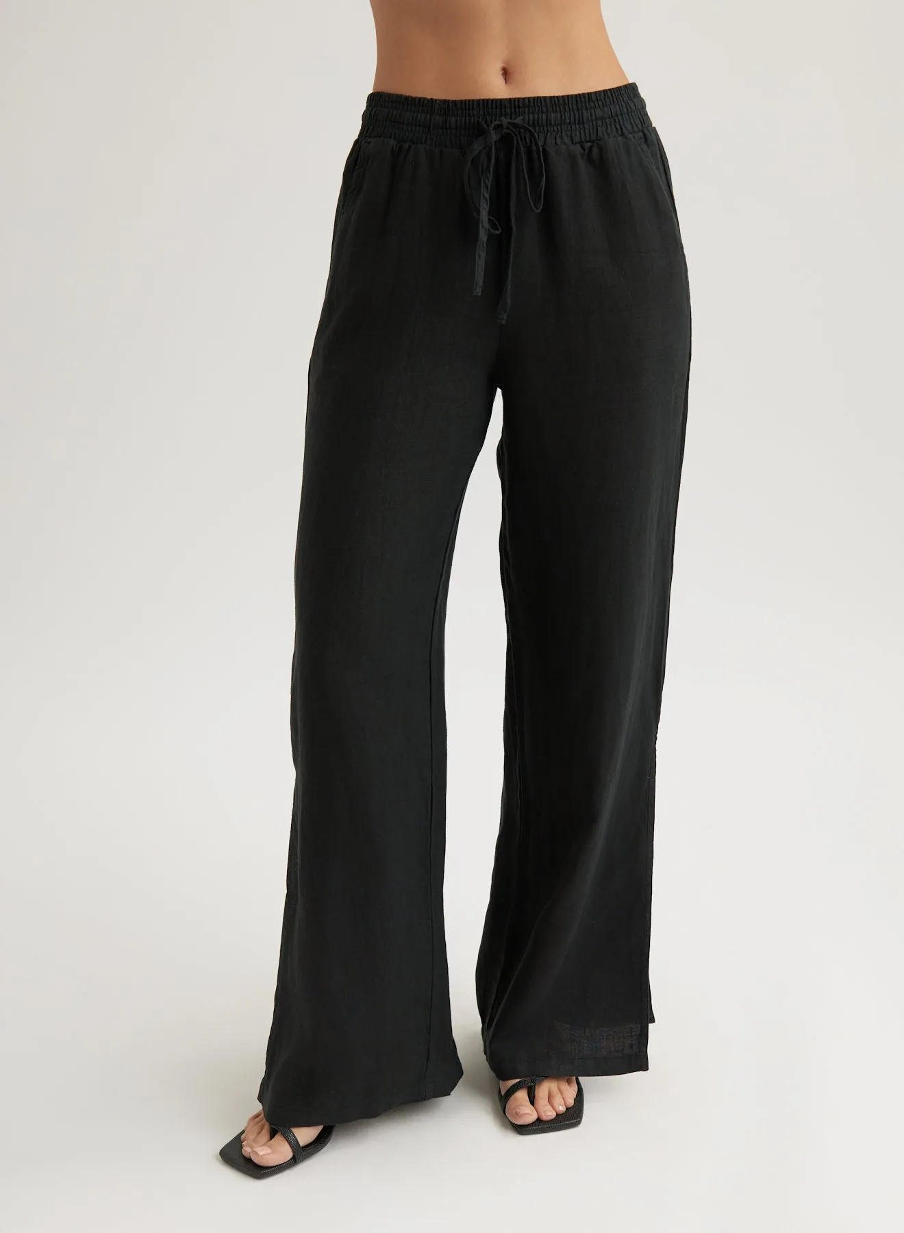 Linen Side Slit Wide Leg Pant - Black sold by Bella Dahl product image thumbnail 2