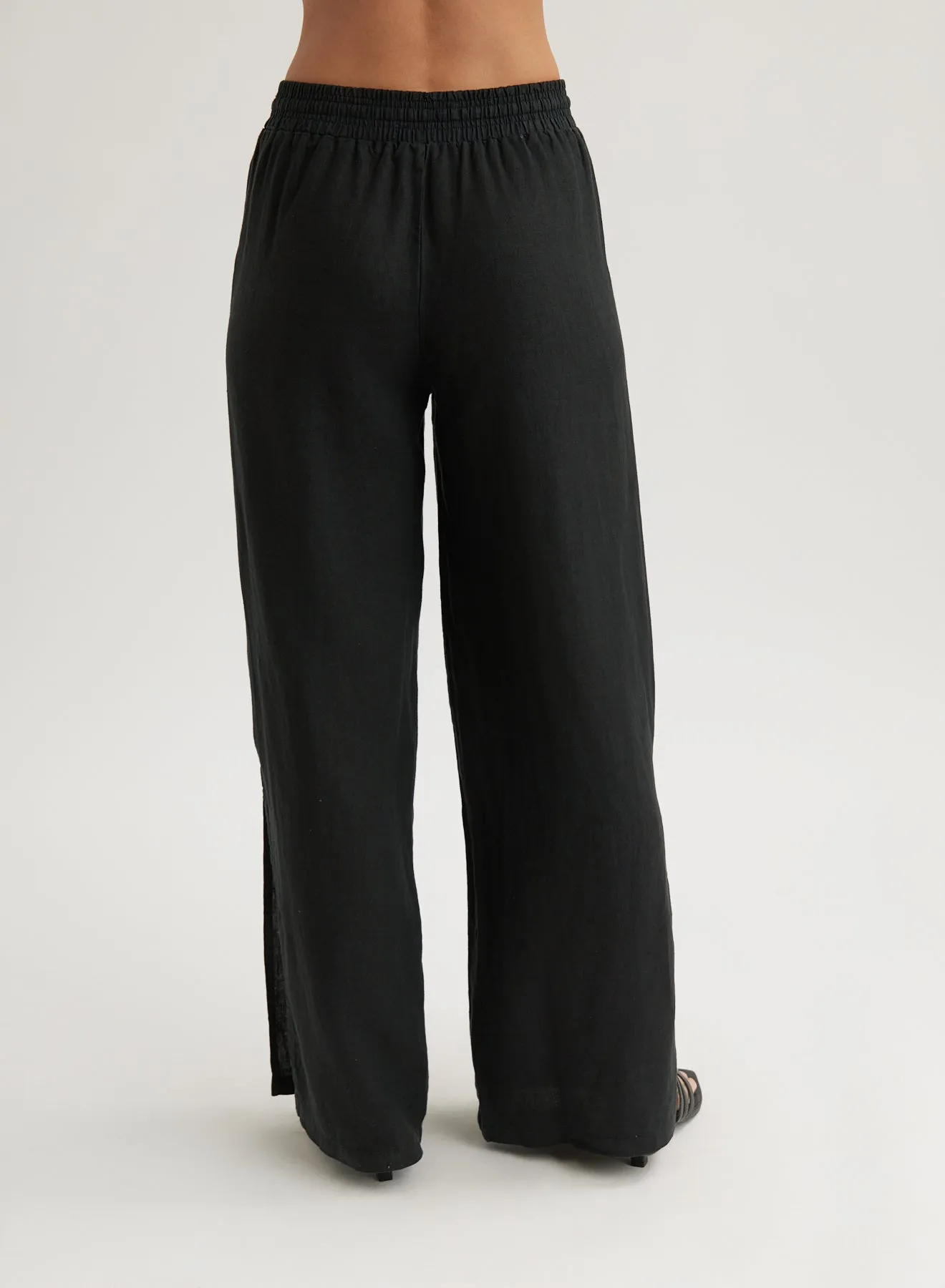 Linen Side Slit Wide Leg Pant - Black sold by Bella Dahl product image thumbnail 4