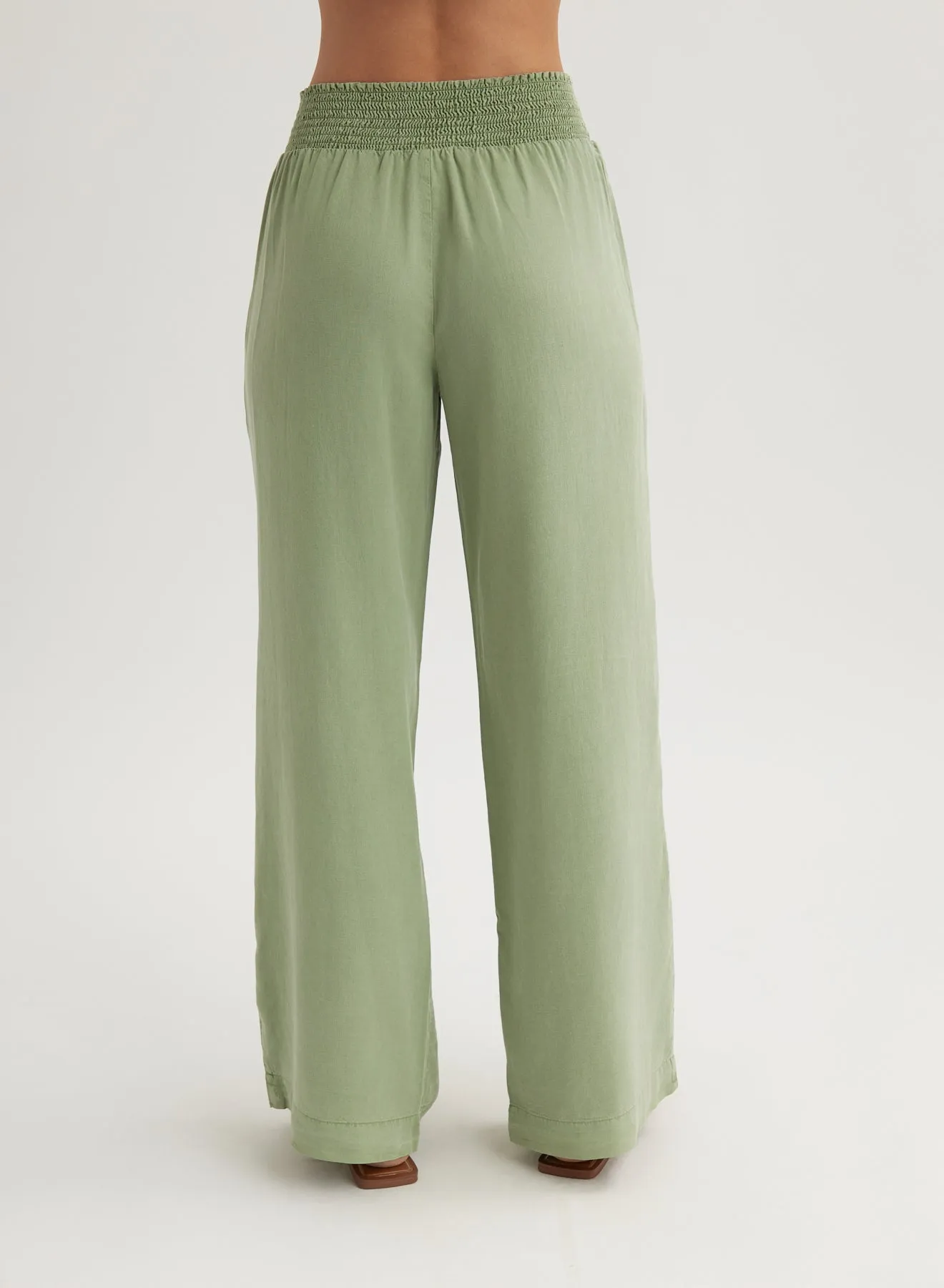 Smocked Waist Wide Leg Pant - Olive Grove sold by Bella Dahl product image thumbnail 2