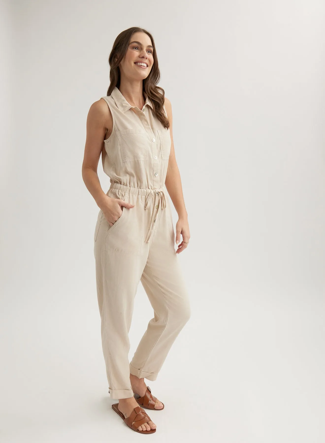 Pocket Jumpsuit - Linen Sand sold by Bella Dahl product image thumbnail 3