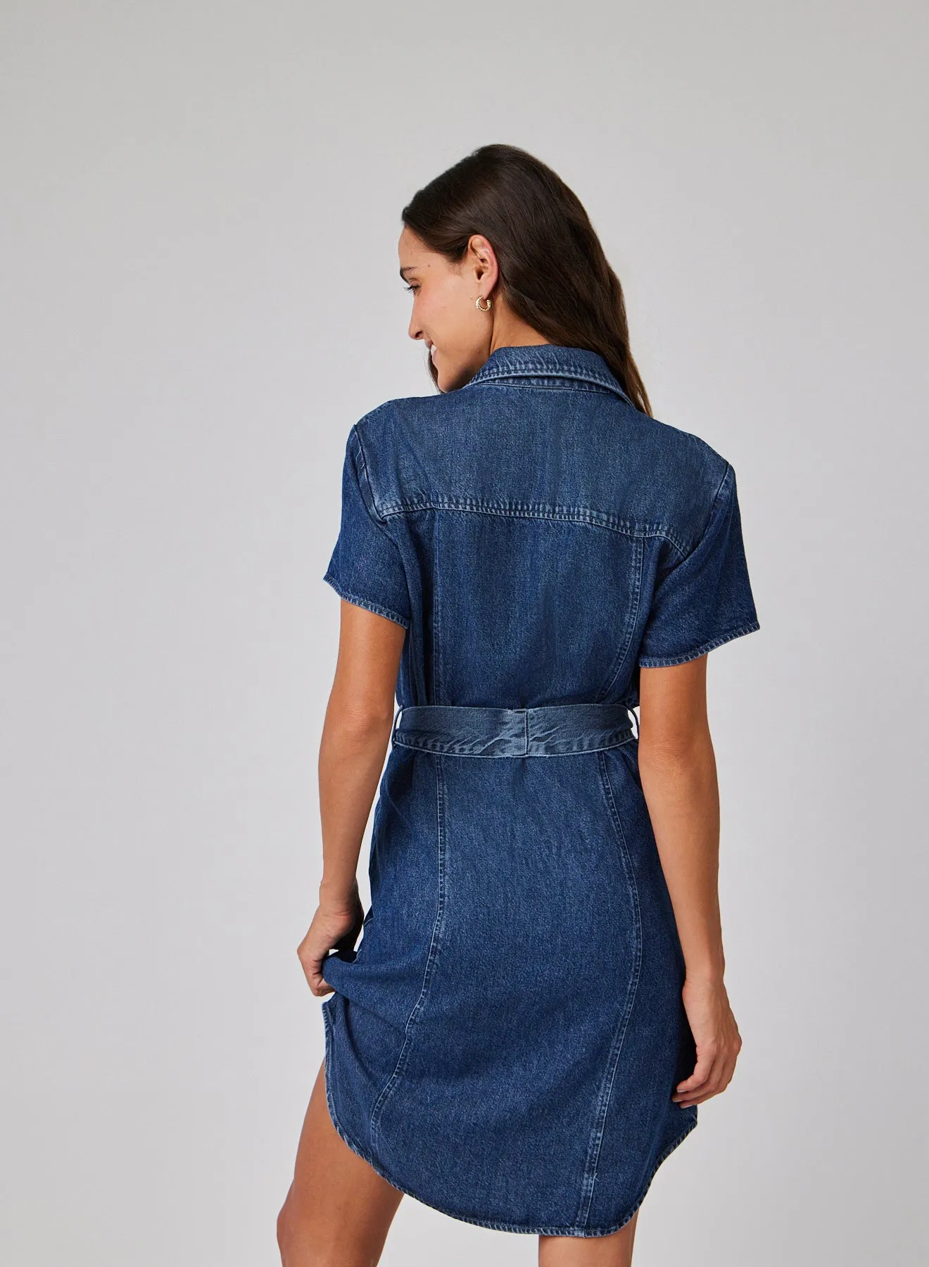 Short Sleeve Seamed Shirt Dress - Horizon Wash sold by Bella Dahl product image thumbnail 2