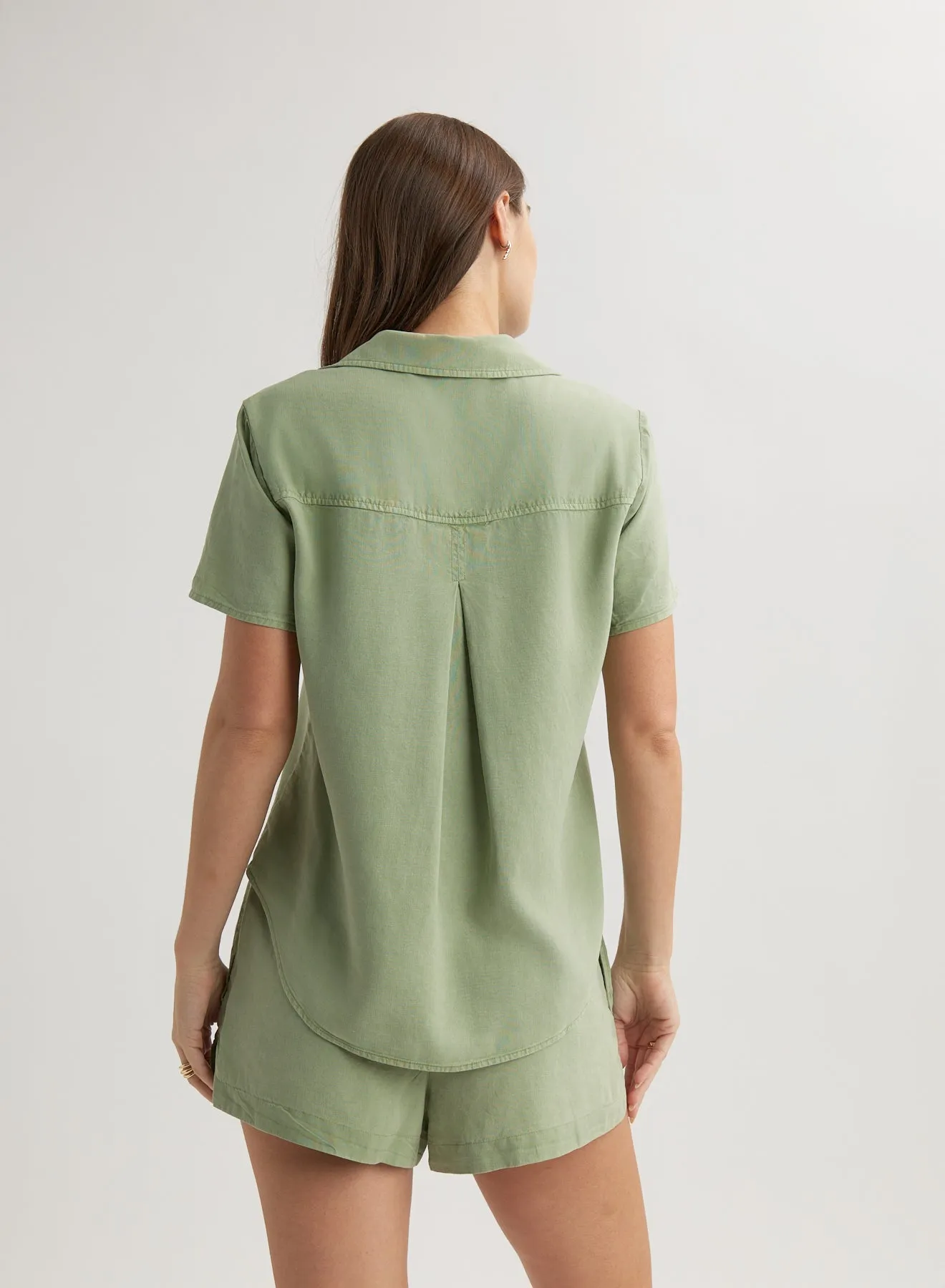 Short Sleeve Pocket Button Down - Olive Grove sold by Bella Dahl product image thumbnail 3