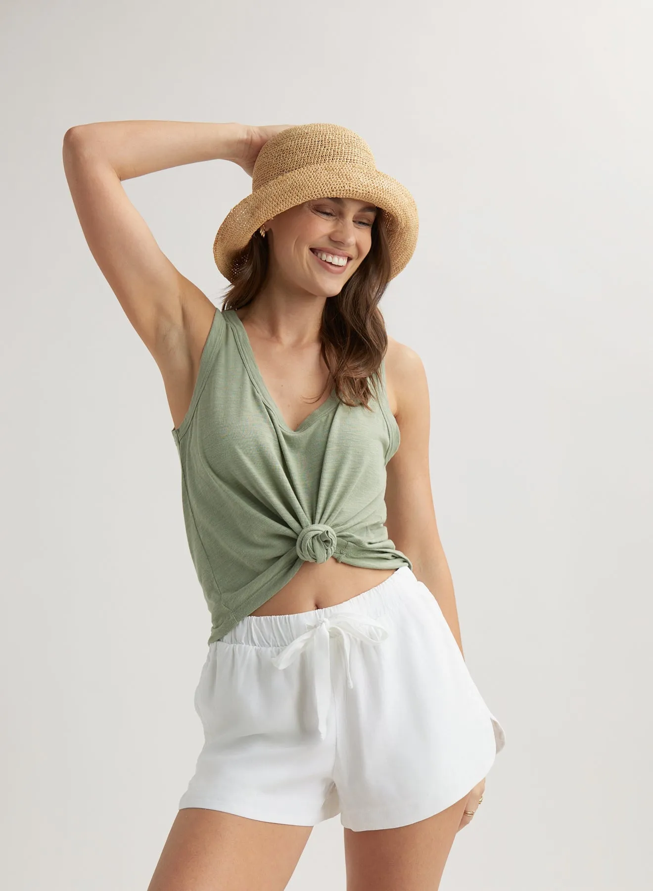 Scoop Neck Tank Top - Olive Grove sold by Bella Dahl product image thumbnail 4