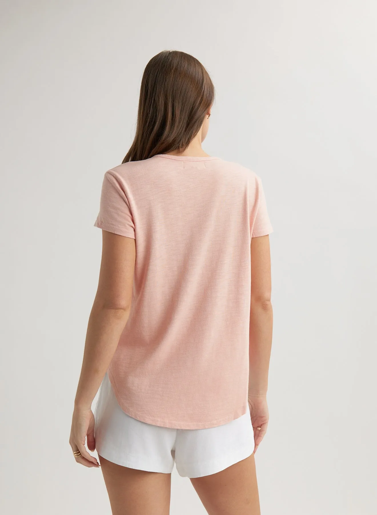 Short Sleeve Henley - Peach Fizz sold by Bella Dahl product image thumbnail 2
