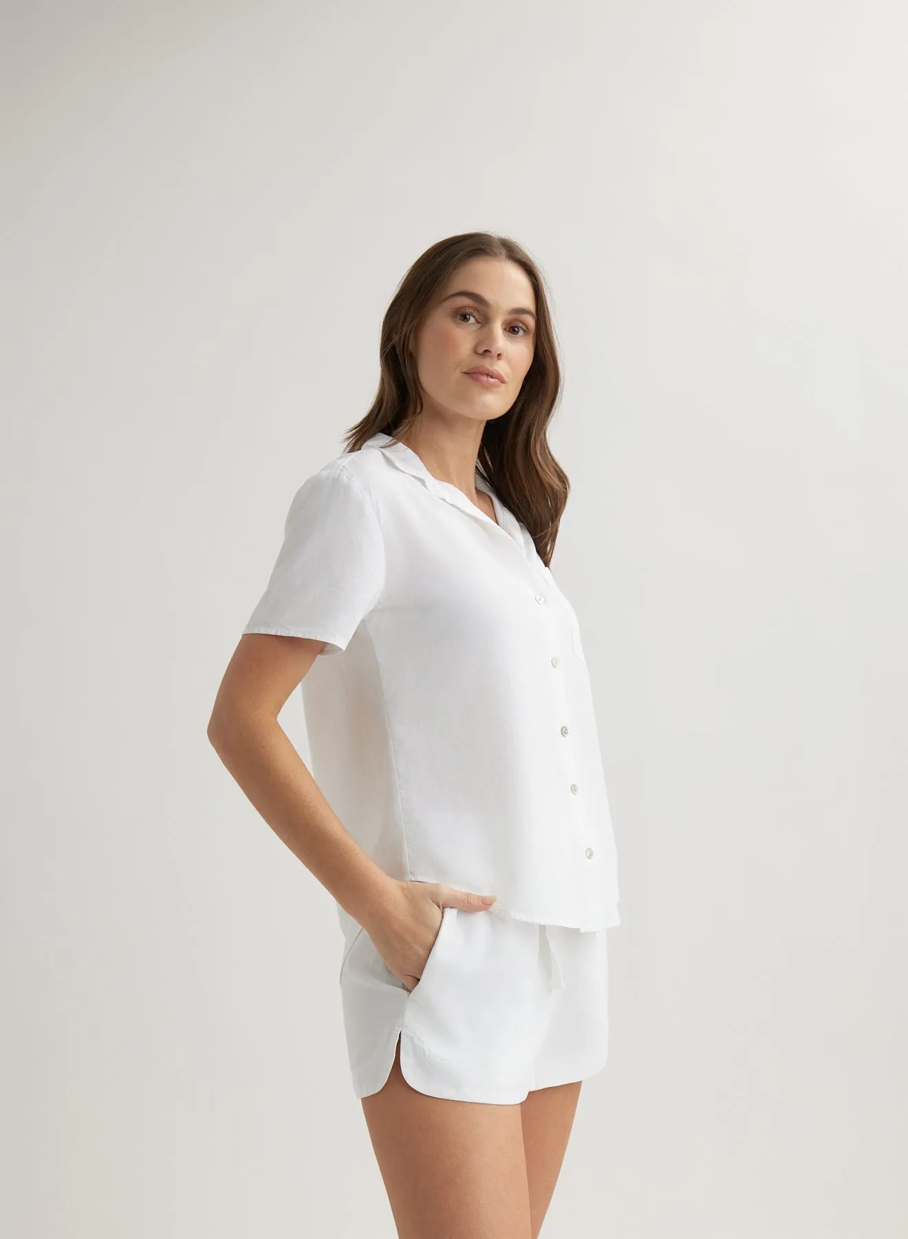 Short Sleeve Pocket Button Down - White sold by Bella Dahl product image thumbnail 4