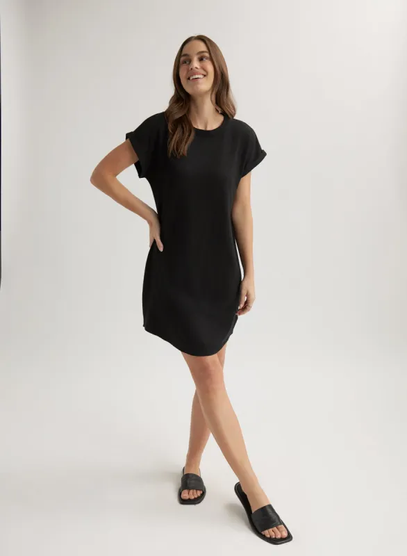 Roll Sleeve T-Shirt Dress - Black sold by Bella Dahl