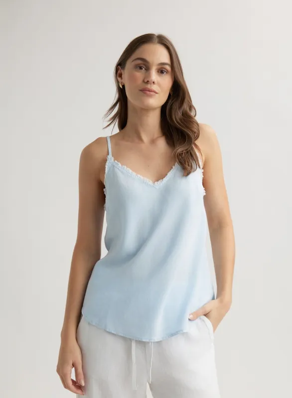 Frayed Cami - Clear Water sold by Bella Dahl