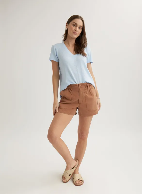 Callie Ruffle Short - Terracotta Brown sold by Bella Dahl