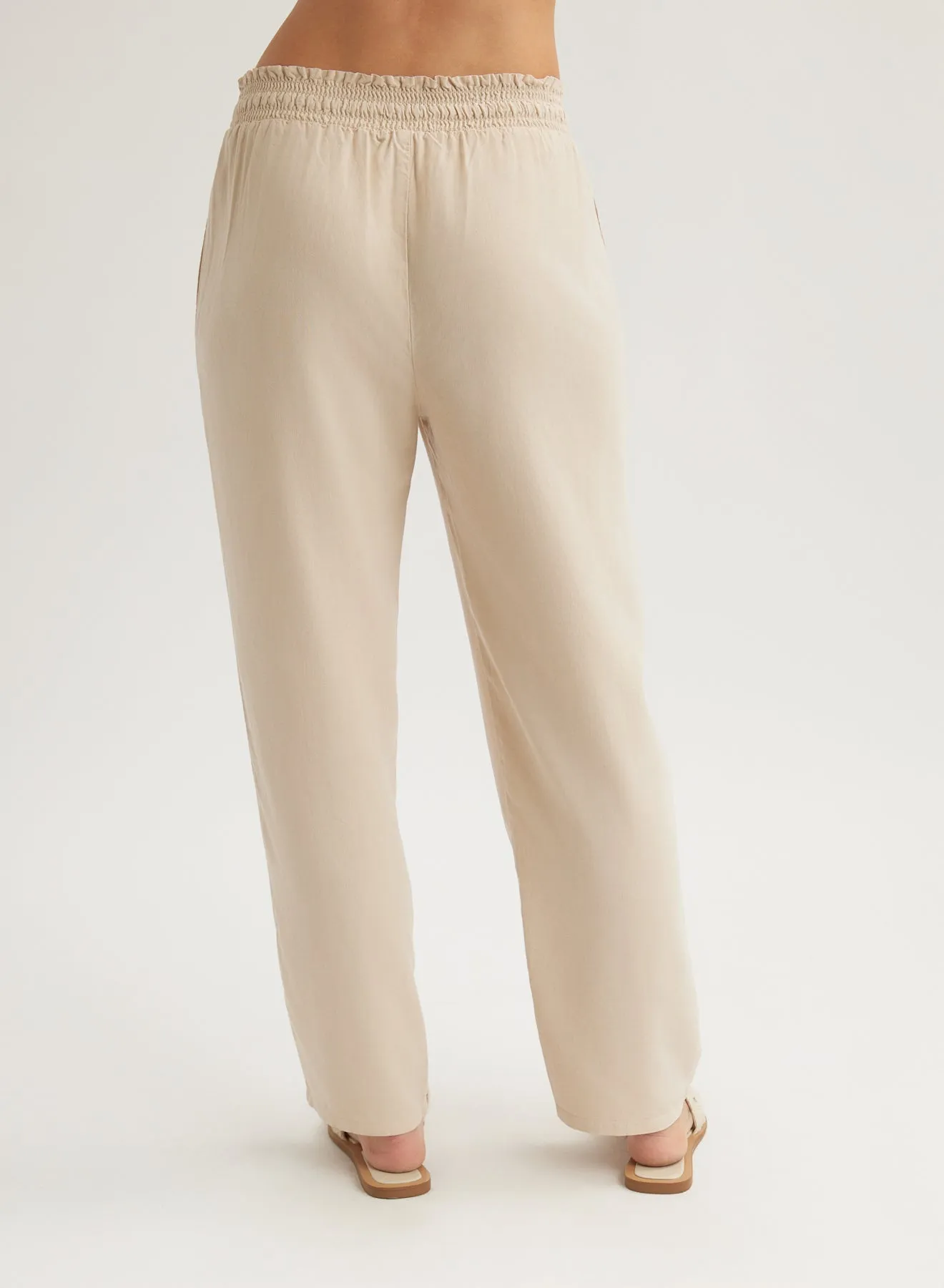 Smocked Waist Trousers - Linen Sand sold by Bella Dahl product image thumbnail 3