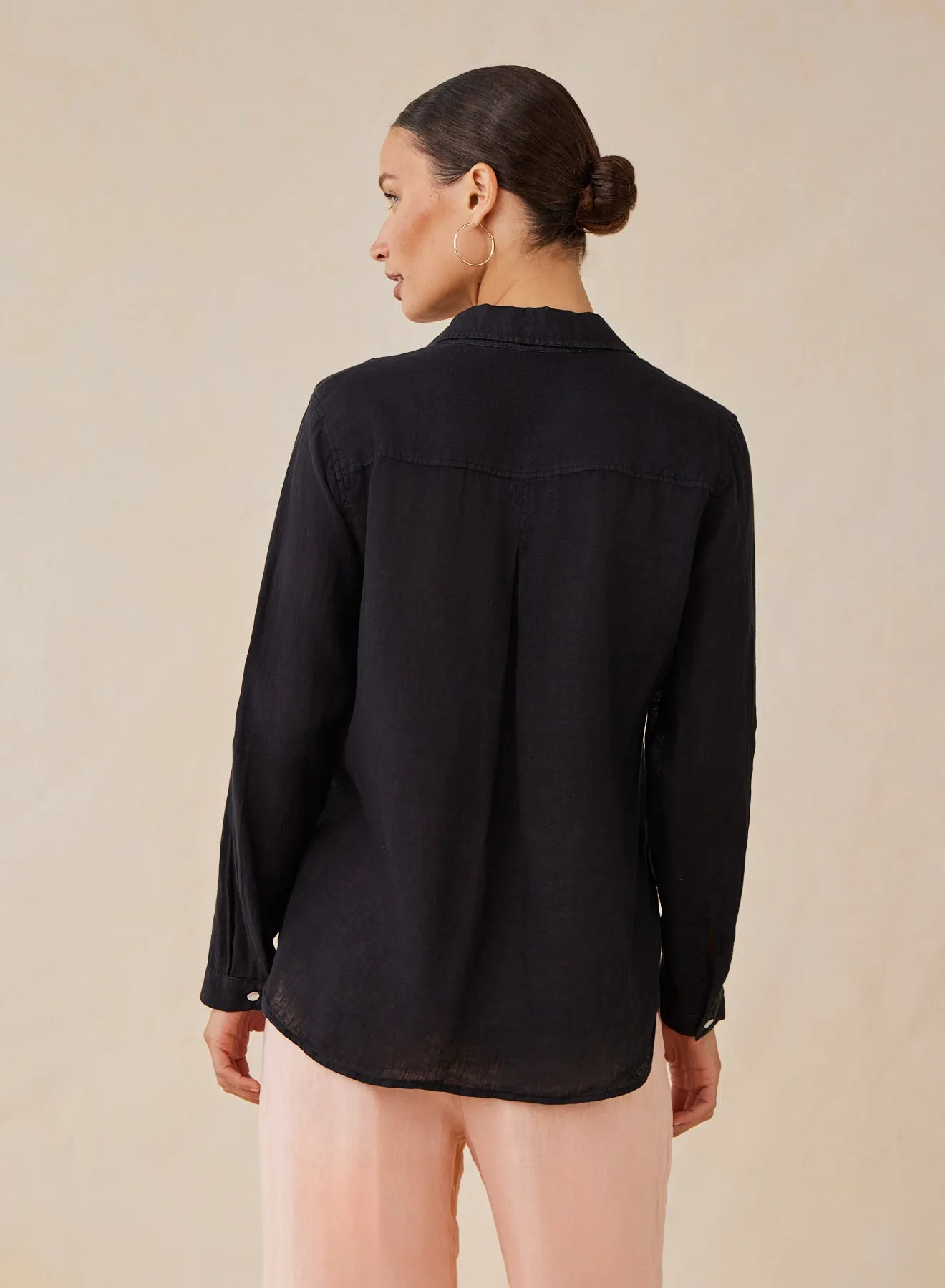 Linen Pocket Button Down - Black sold by Bella Dahl product image thumbnail 2