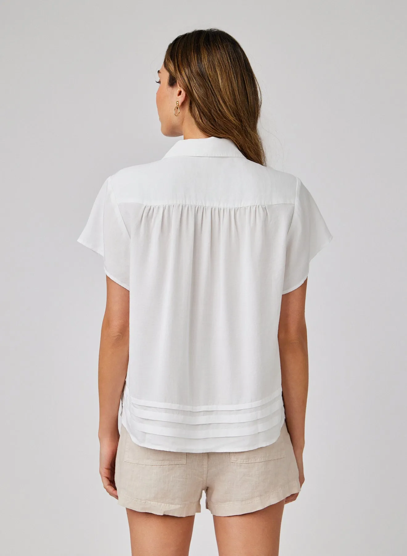 Cap Sleeve Pintuck Button Down - White sold by Bella Dahl product image thumbnail 2