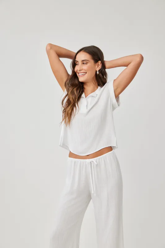 Cap Sleeve Pullover - White sold by Bella Dahl