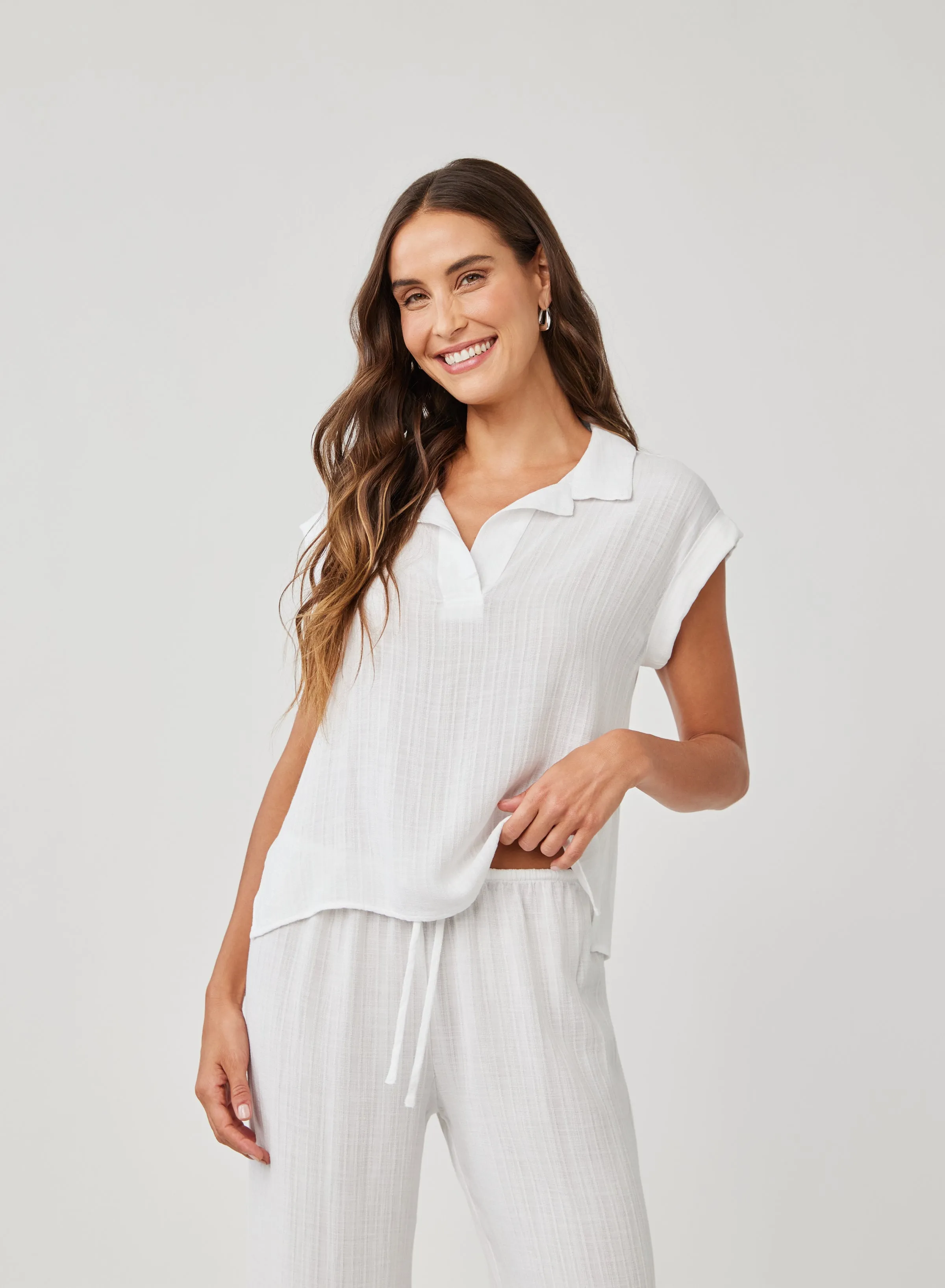 Cap Sleeve Pullover - White sold by Bella Dahl product image thumbnail 2