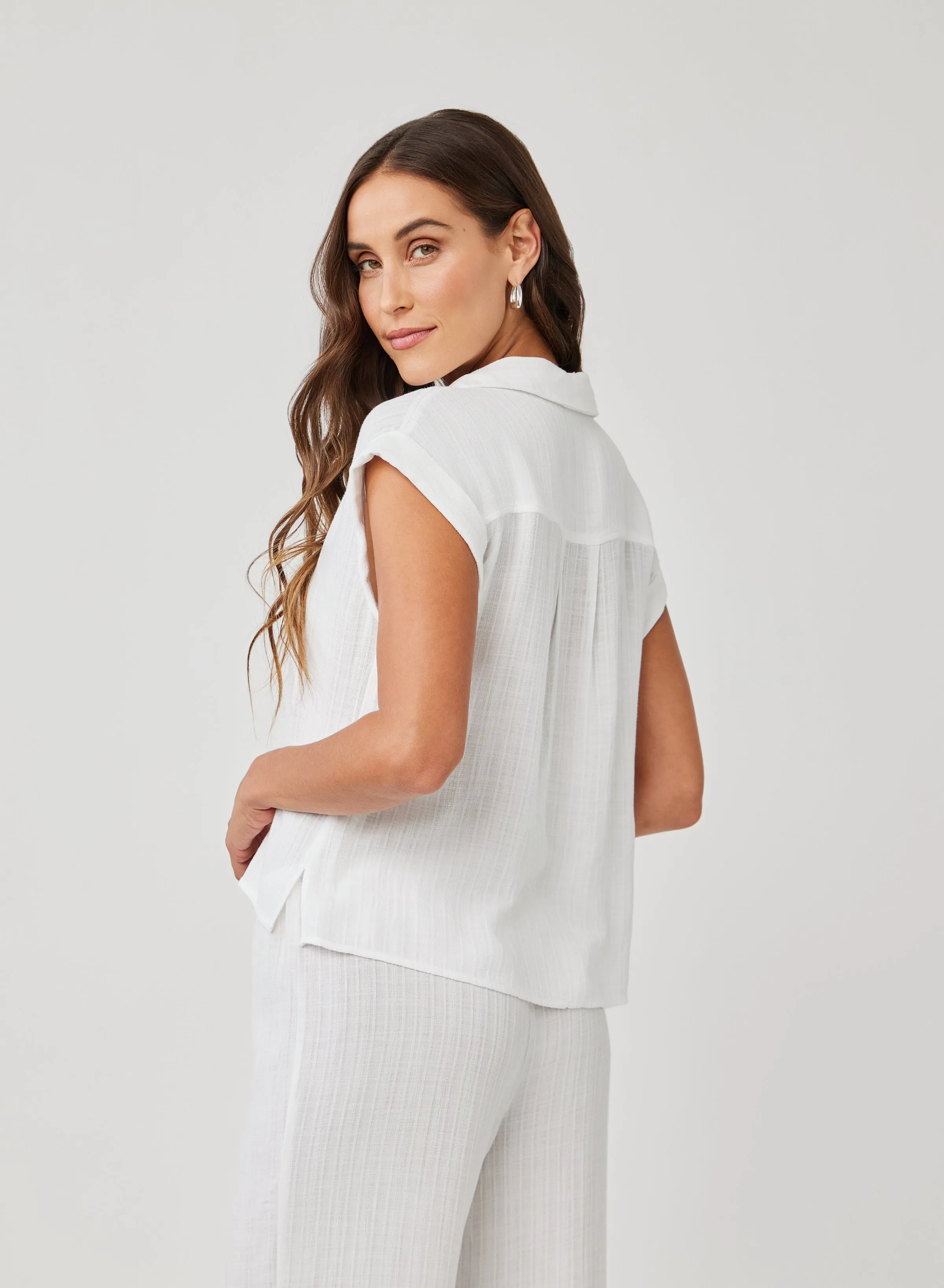 Cap Sleeve Pullover - White sold by Bella Dahl product image thumbnail 3