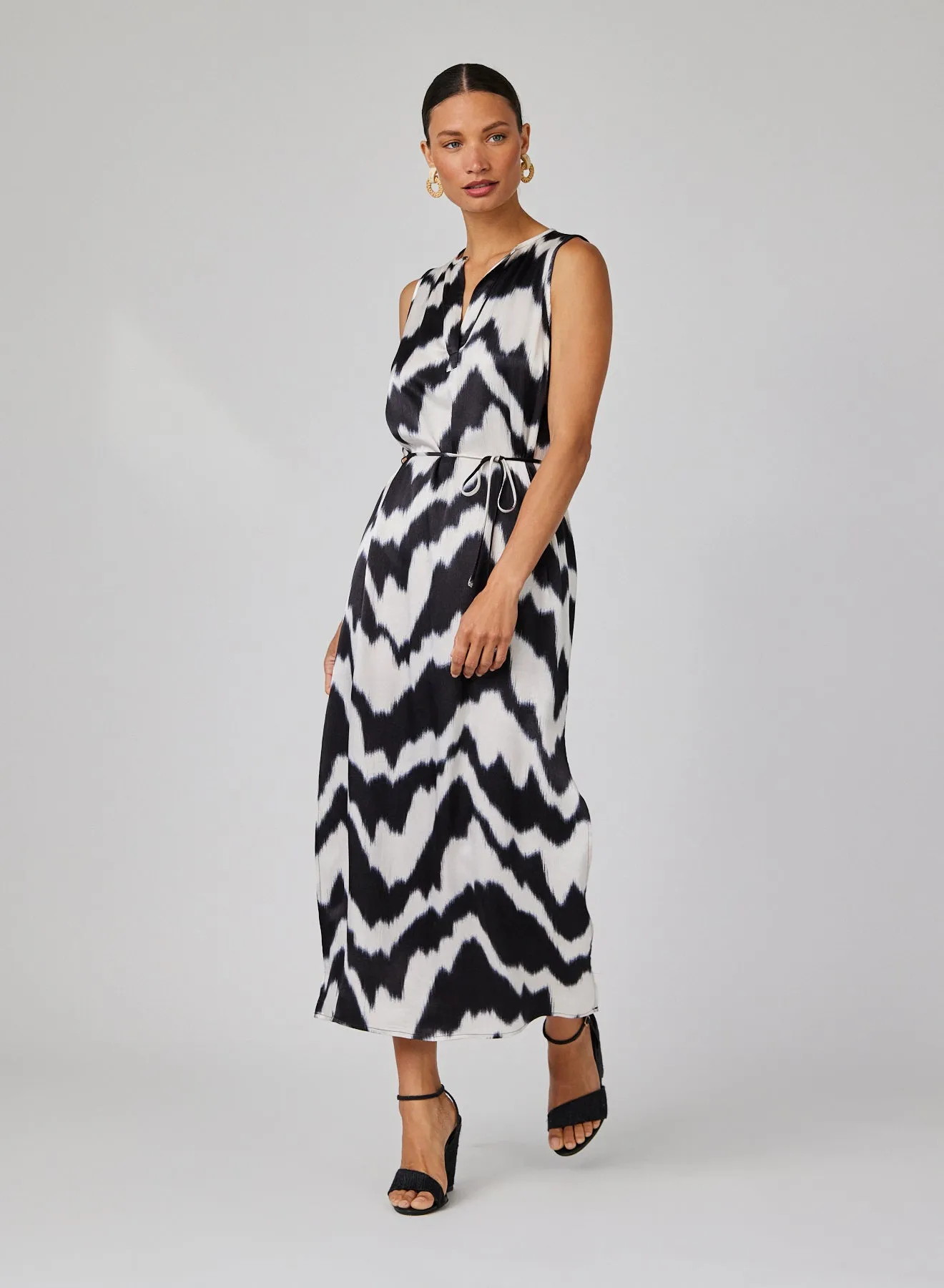 Sleeveless Belted Maxi Dress - Abstract Ikat Print sold by Bella Dahl product image thumbnail 4