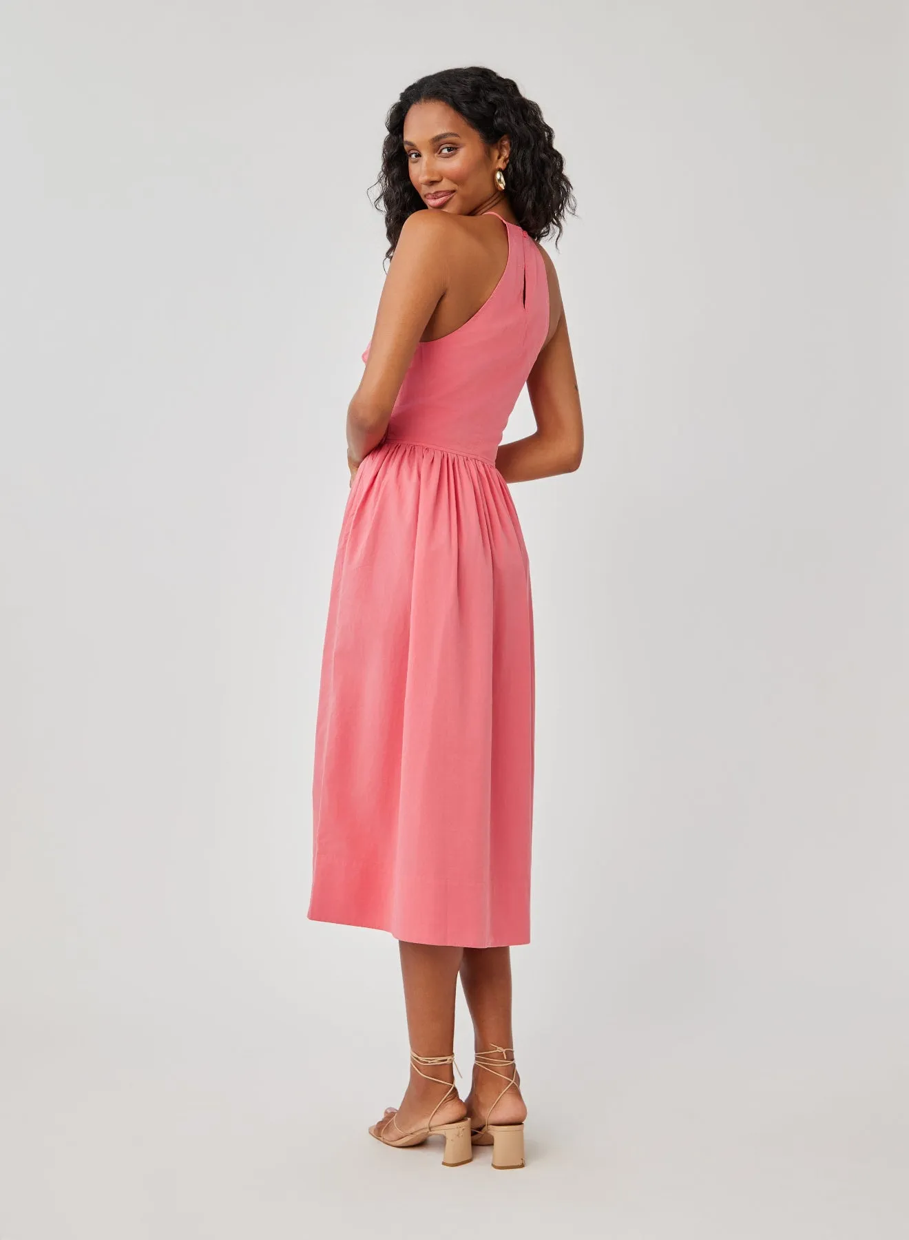Fitted Midi Halter Dress - Hibiscus Pink sold by Bella Dahl product image thumbnail 2