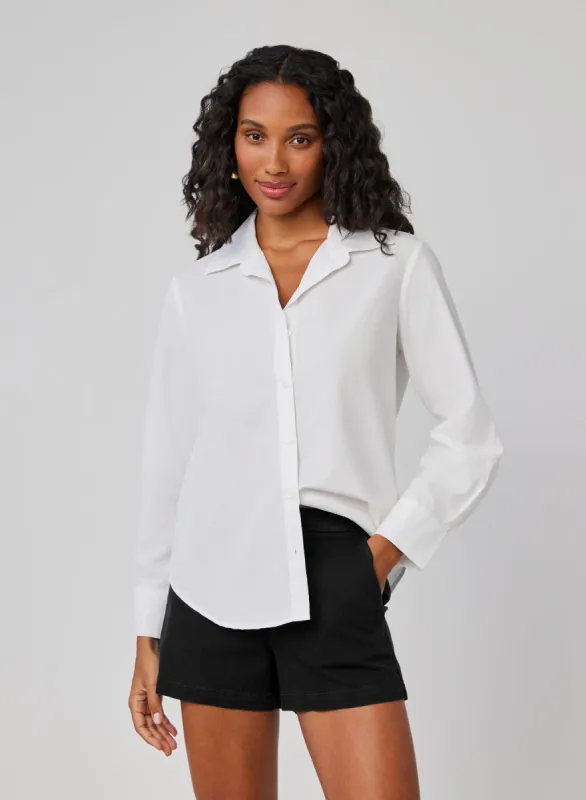 Clean Wide Collar Shirt - White made by Bella Dahl