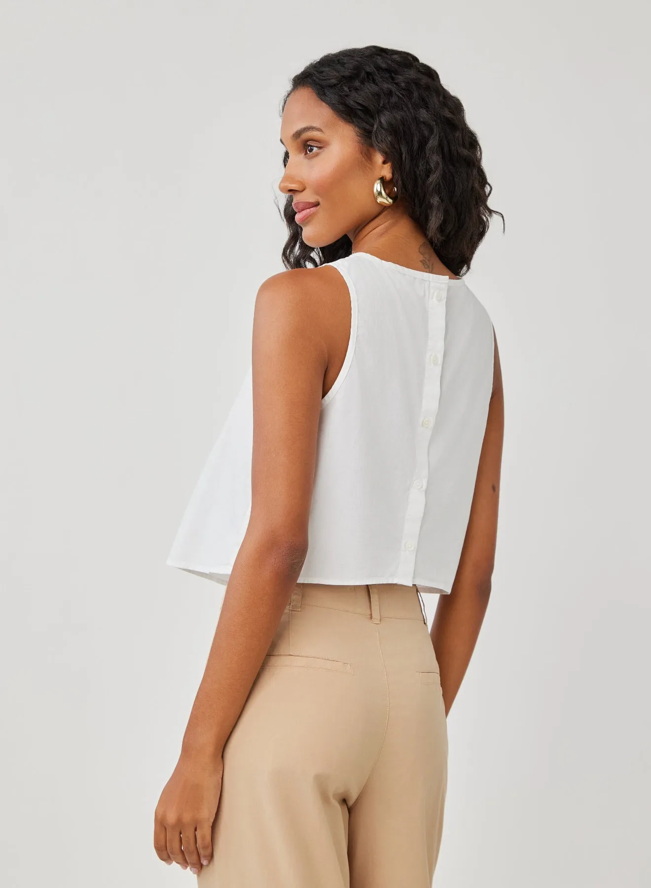 Sleeveless Button Back Top - White sold by Bella Dahl product image thumbnail 2