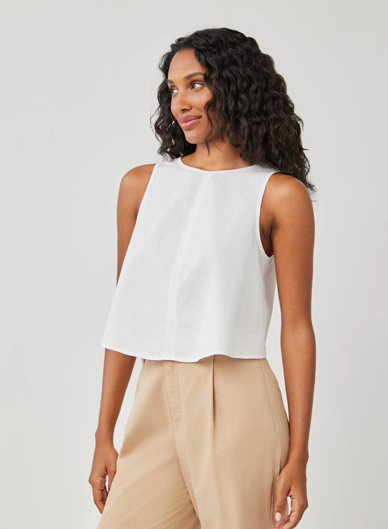 Sleeveless Button Back Top - White sold by Bella Dahl product image thumbnail 3