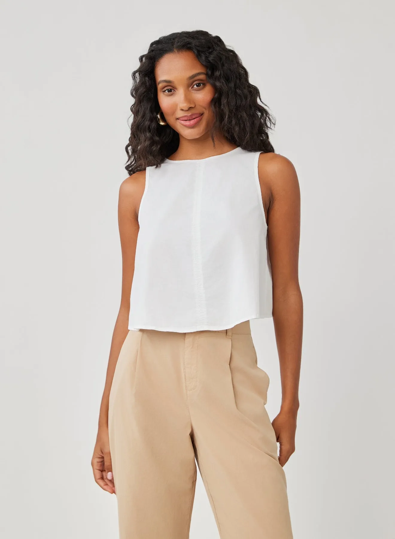Sleeveless Button Back Top - White sold by Bella Dahl