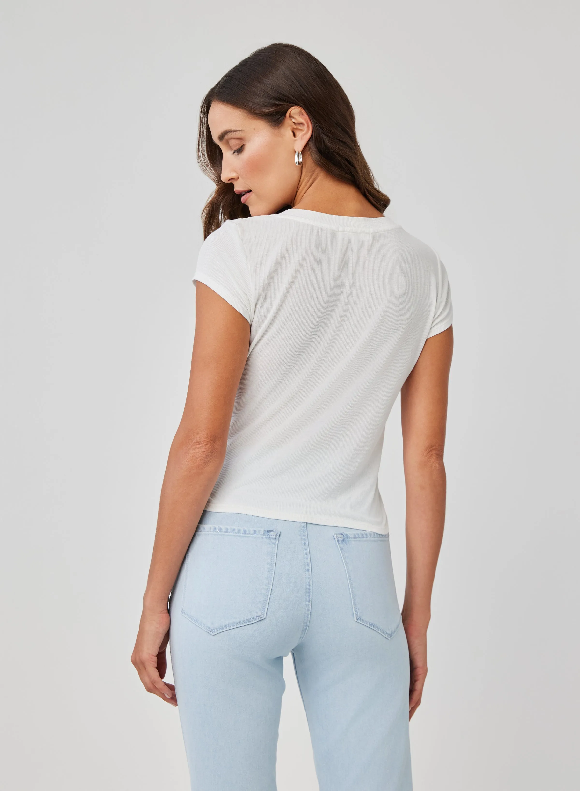 Wide Scoop Neck Tee - White sold by Bella Dahl product image thumbnail 2