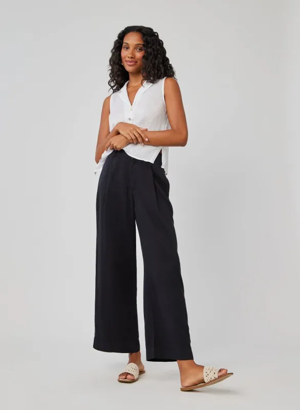 Marina Pleated Pant - Black sold by Bella Dahl