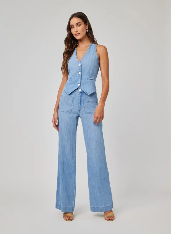 Lola Two Pocket Wide Leg - Sea Breeze Wash sold by Bella Dahl