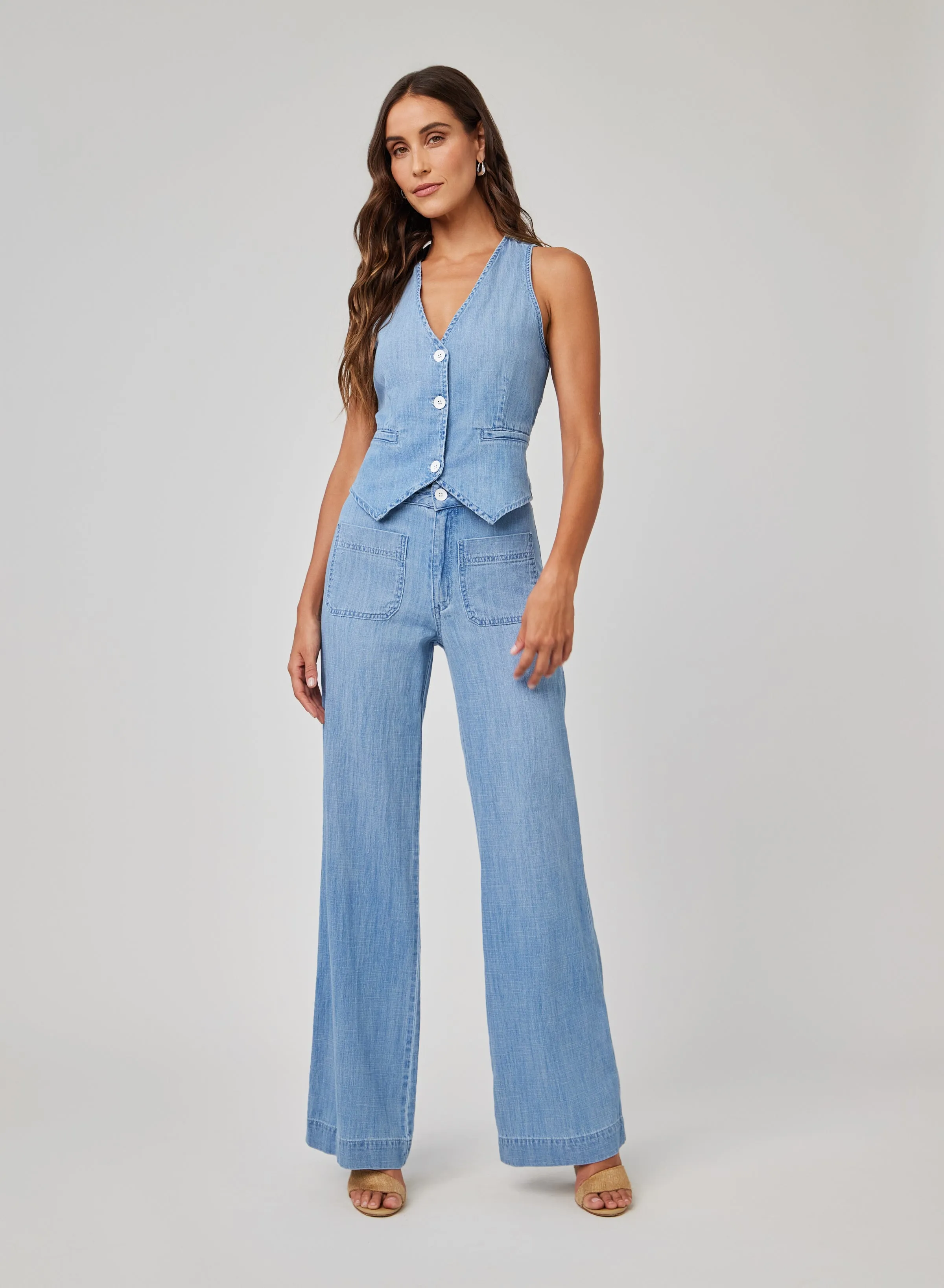 Lola Two Pocket Wide Leg - Sea Breeze Wash sold by Bella Dahl